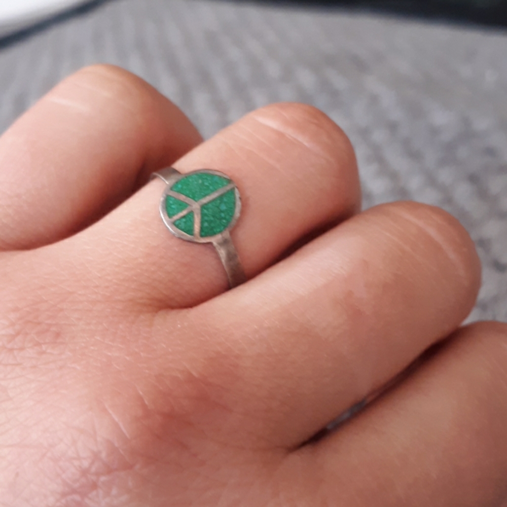 Silver peace ring